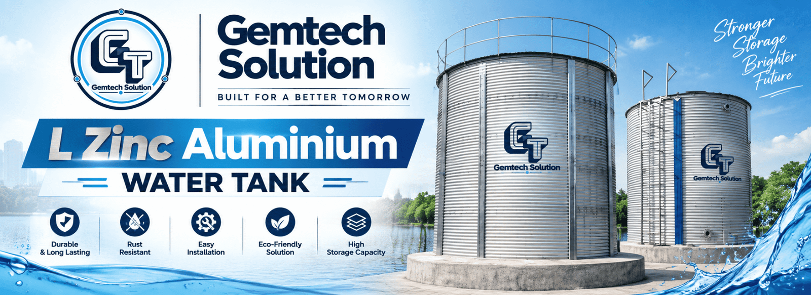 Zincalume and industrial water storage tanks